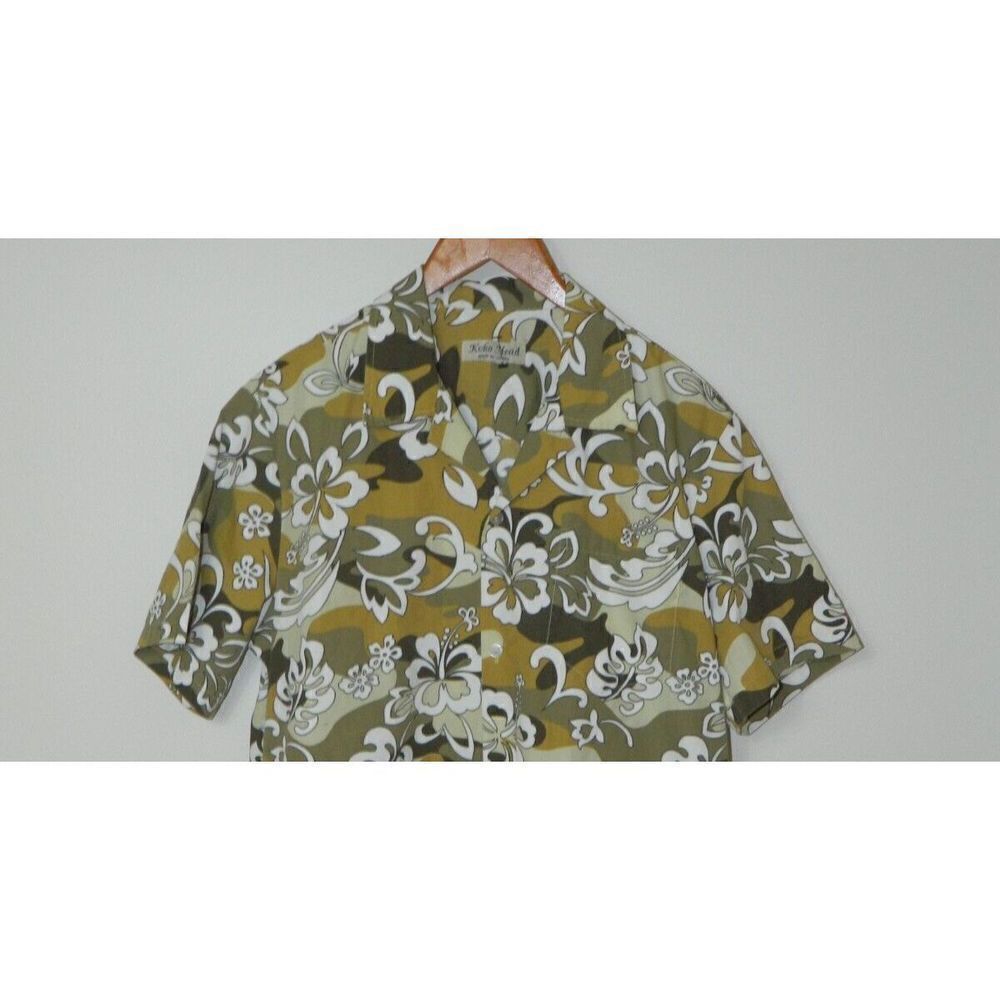 Koko Head Shirt Brown Green  Hawaiian Button-Up ‎ Men's Short Sleeve Size Large - Picture 3 of 9